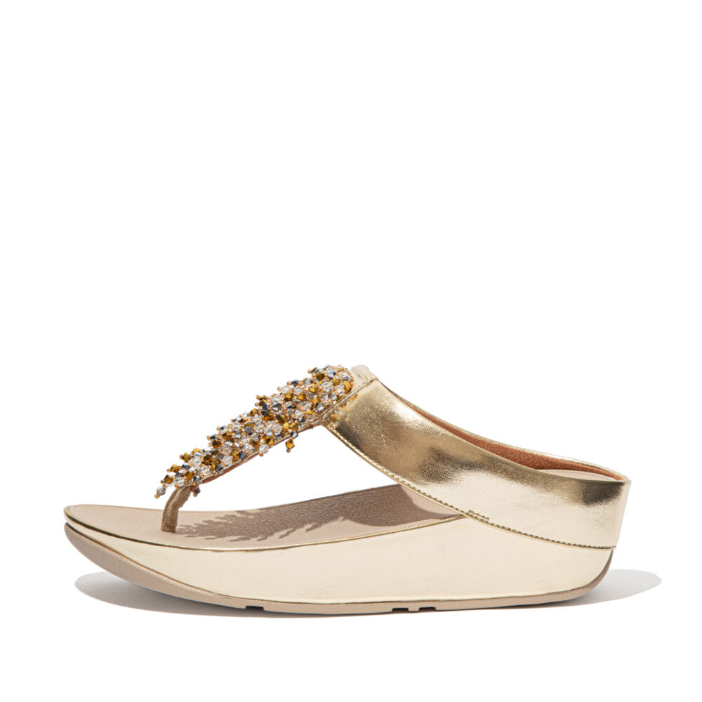 FitFlop RUMBA Beaded Toe-Post Sandals - Platino (DR7-675)| FitFlop ...