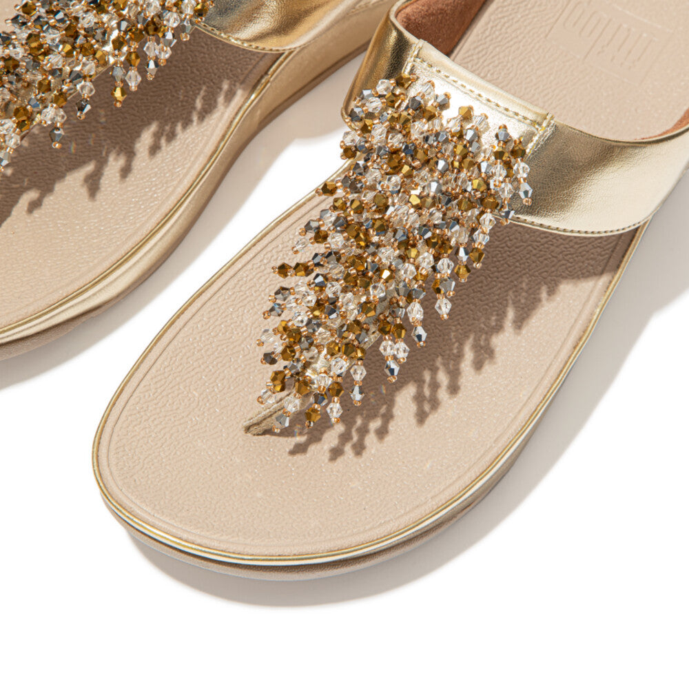 FitFlop RUMBA Beaded Toe-Post Sandals - Platino (DR7-675)| FitFlop ...